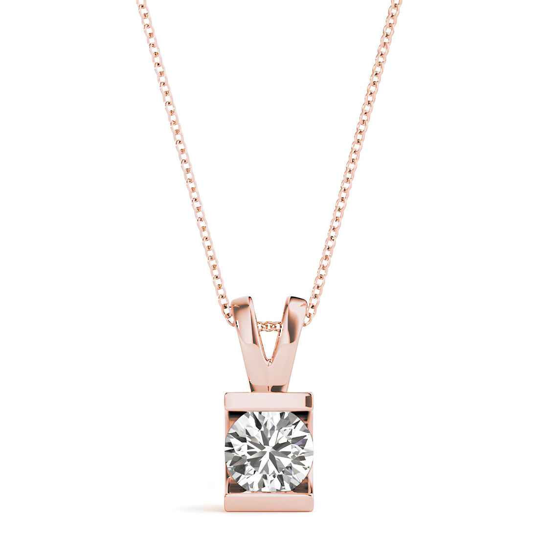 0.25 to 2.00 Ctw Lab Grown Round Diamond Pendant Necklace, IGI Certified Diamond Pendant, Anniversary Gift, Gift for Daughter, Wife & Mother