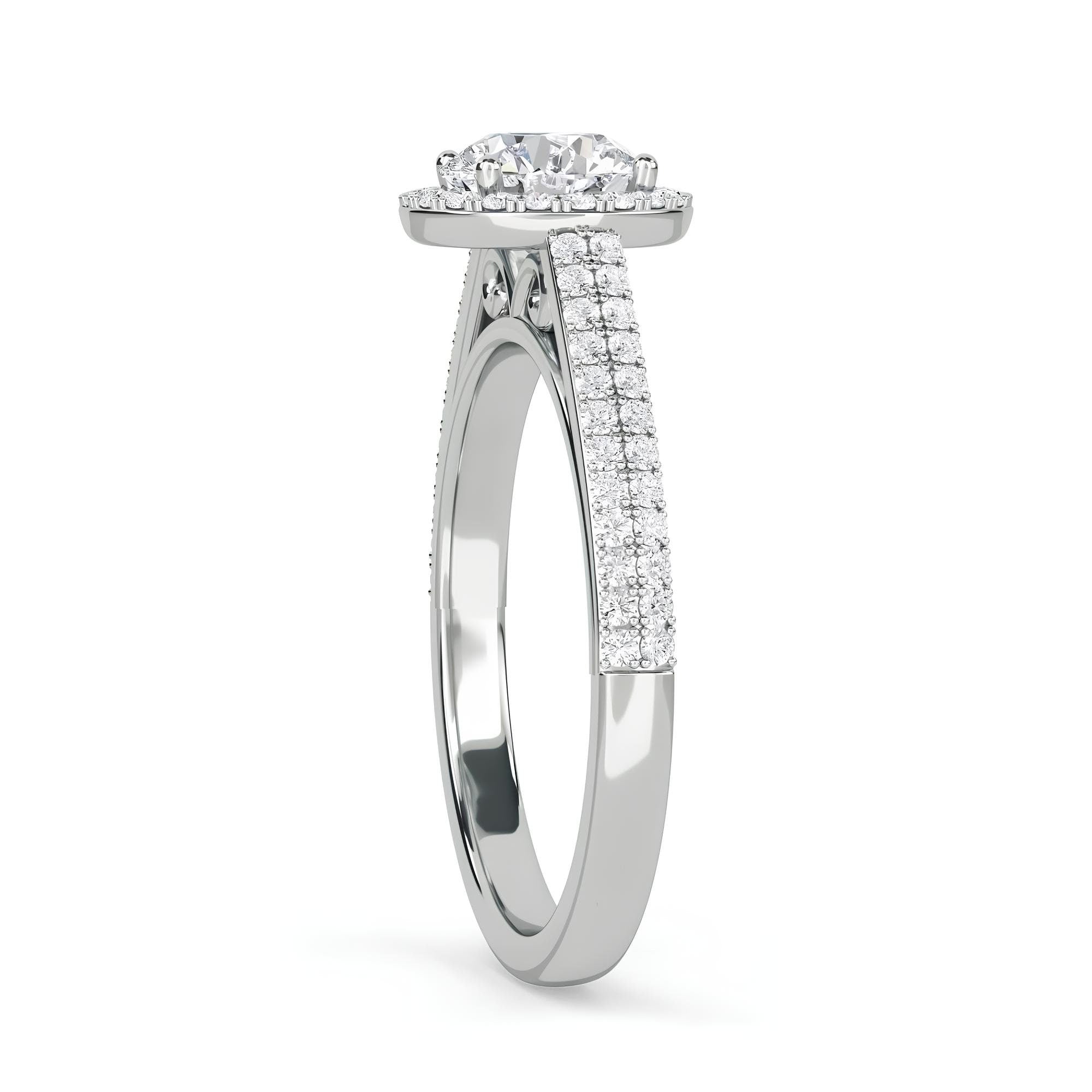 Blissful Bloom 1.00 CT Round Lab-Grown Diamond Ring for Women – EF VS/SI Certified Engagement or Wedding Band