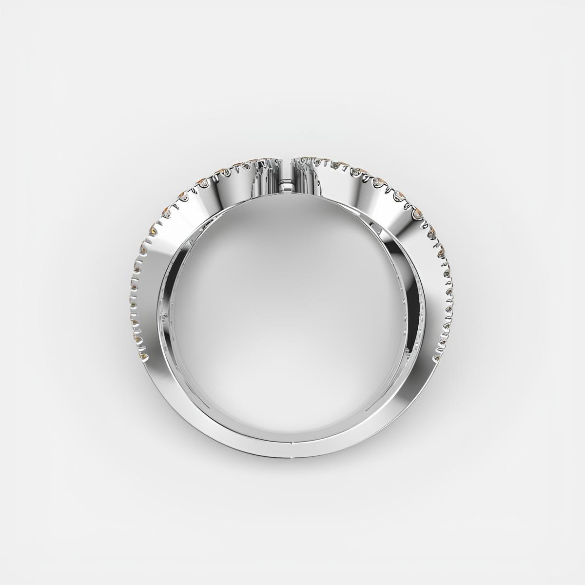 Sparkling Waves Lab Grown Diamond Curvy Delight Wedding Band 14K Solid White Gold Ring