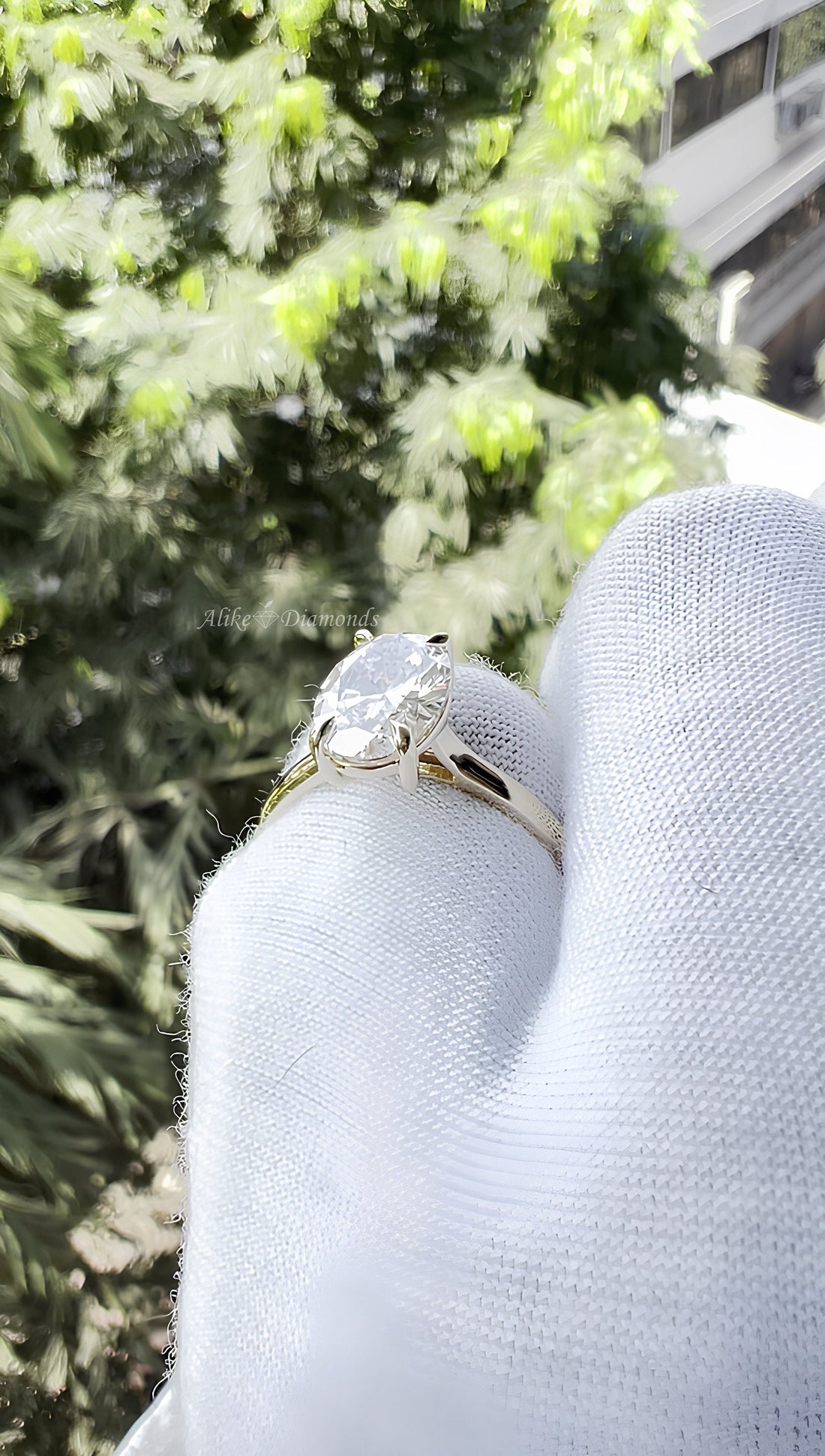 Solitaire Engagement Ring, 2.06 Ct Oval Cut Lab Grown Diamond Ring, Certified GH/SI Diamond 14K Yellow Gold Wedding Ring, Size 7