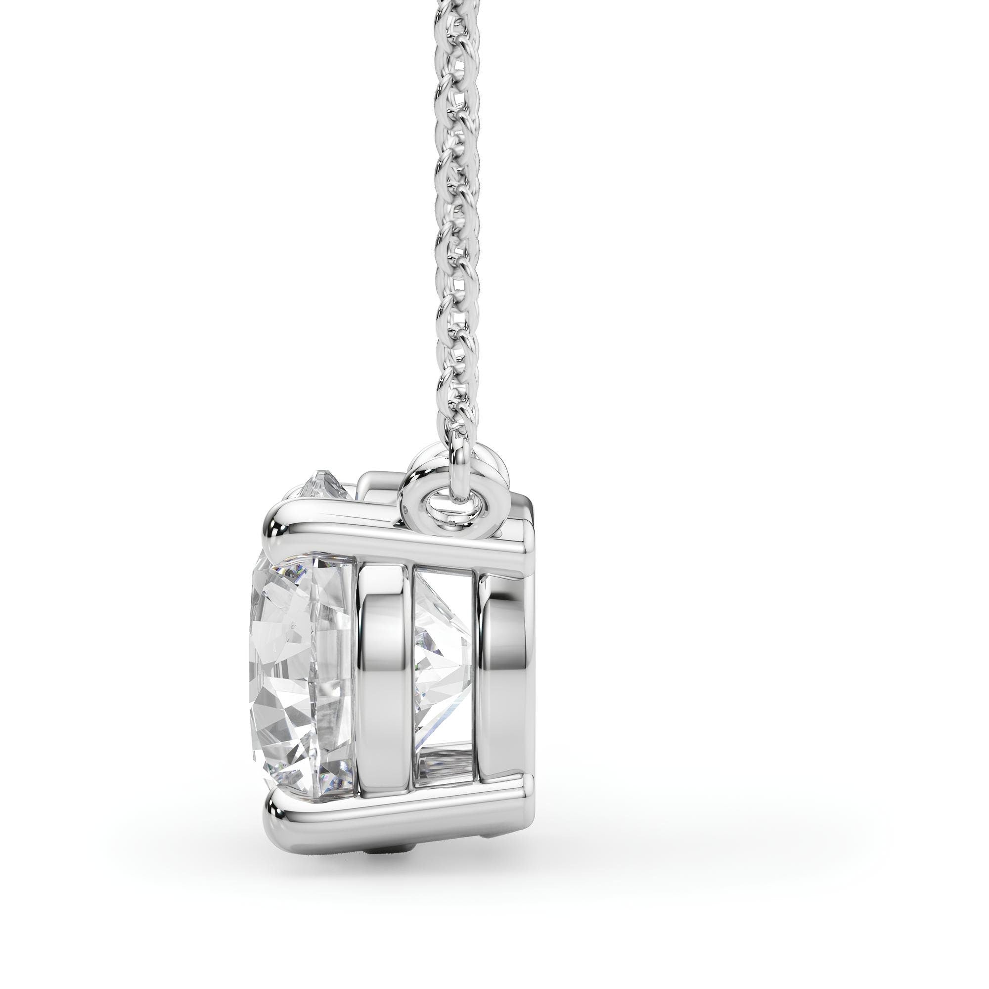 Lab-Grown Round Diamond Pendant Necklace IGI Certified EF VS/SI 0.25 to 2.00 CT 14K Gold Anniversary Gift for Her or Wife