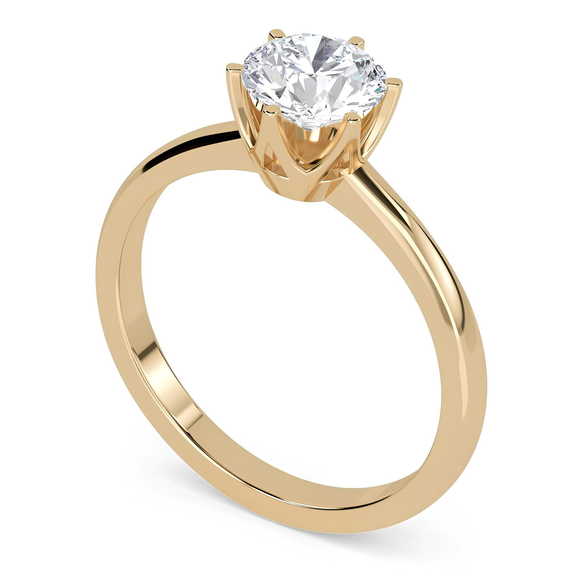 0.25–2.00 CT Round Cut EF VS/SI Lab-Grown Diamond Solitaire Engagement Ring – IGI Certified, Conflict-Free Diamond in Solid Gold Wedding Ring