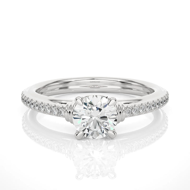 1.00 Ct IGI Certified EF VS/SI Lab Grown Diamond V-Split Solitaire Engagement Ring / 14K Gold & Platinum / Elegant Wedding & Anniversary Gift Ring