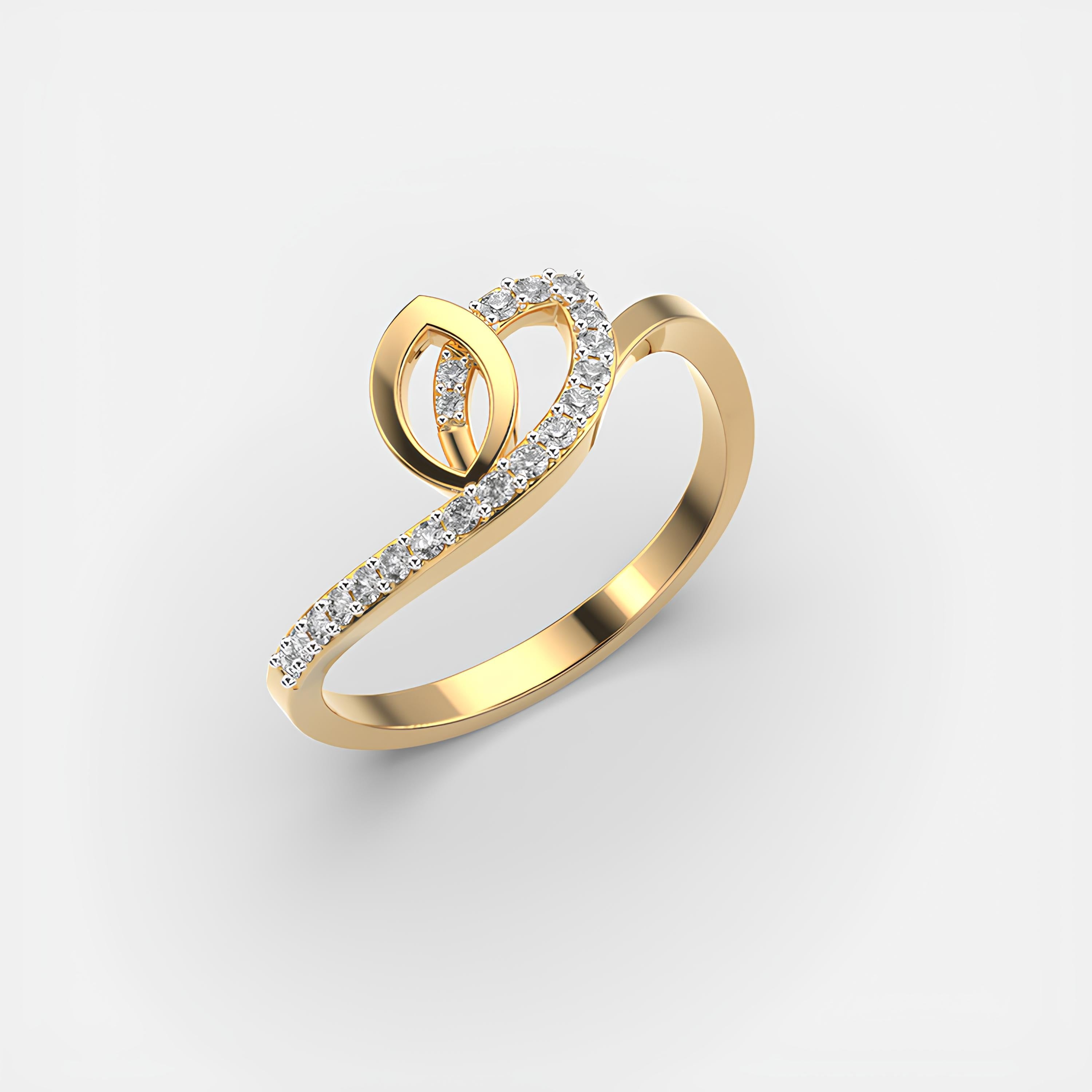 Butterfly Wings EF VS/SI Lab-Created Diamond Half Eternity Wedding Band – 14K Solid Gold