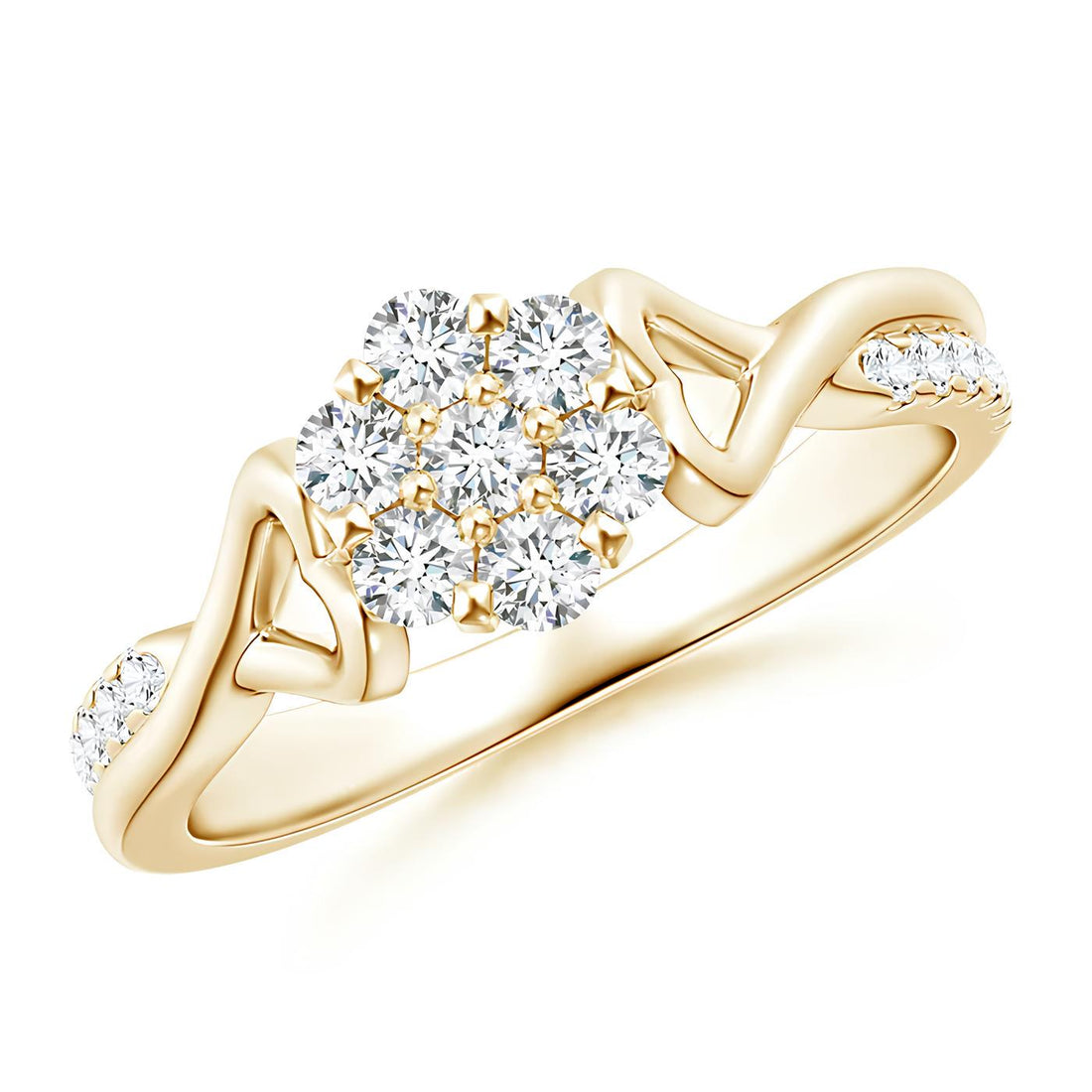 Flower Engagement Ring IGI Certified EF SI Lab Grown Diamond Solitaire Engagement Ring / Gold & Platinum Ring / Wedding Ring Gift