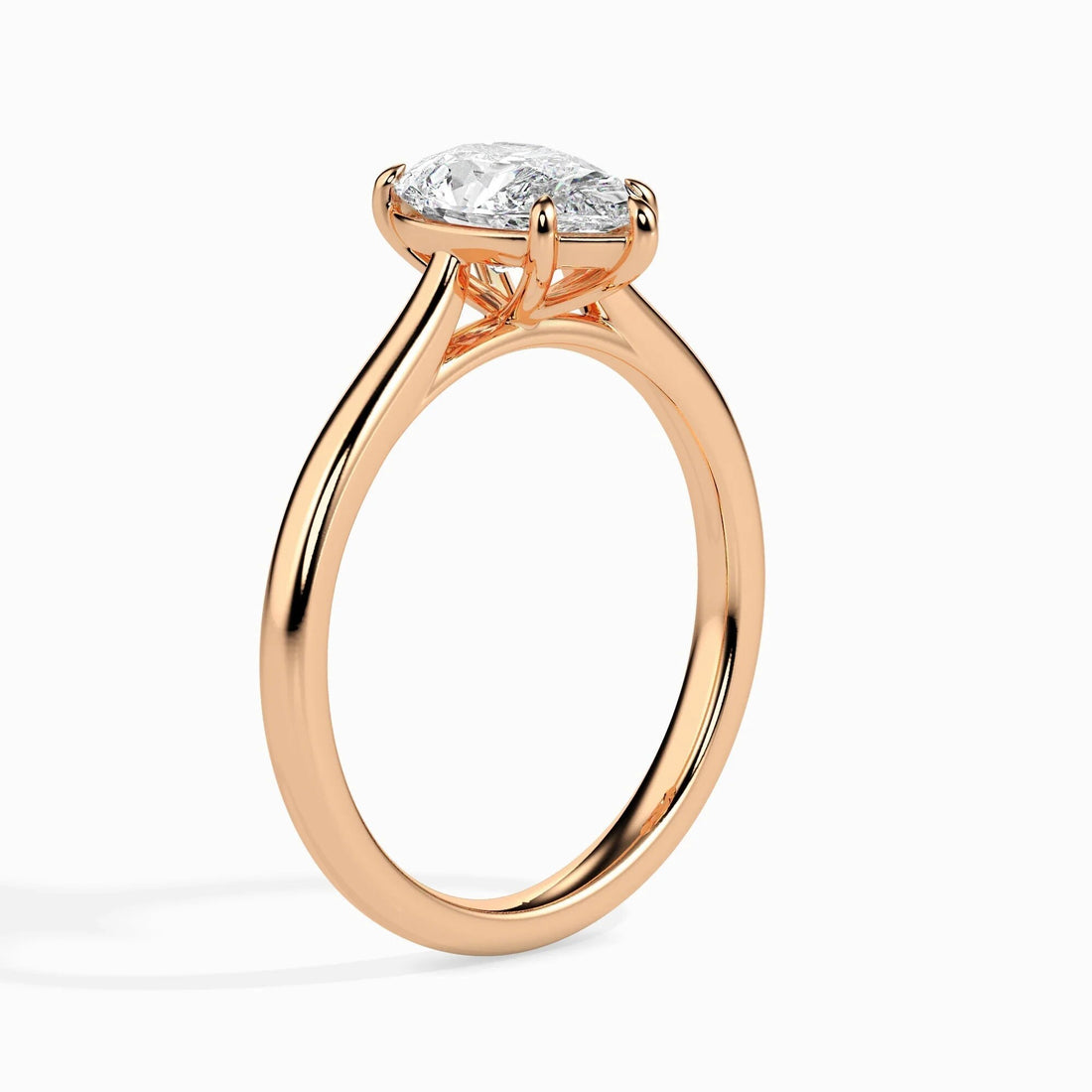 Certified 0.50 Ct Pear-Cut Lab-Grown Diamond Solitaire Engagement Ring – Conflict-Free VS/SI Diamond Set in 14K Real Gold