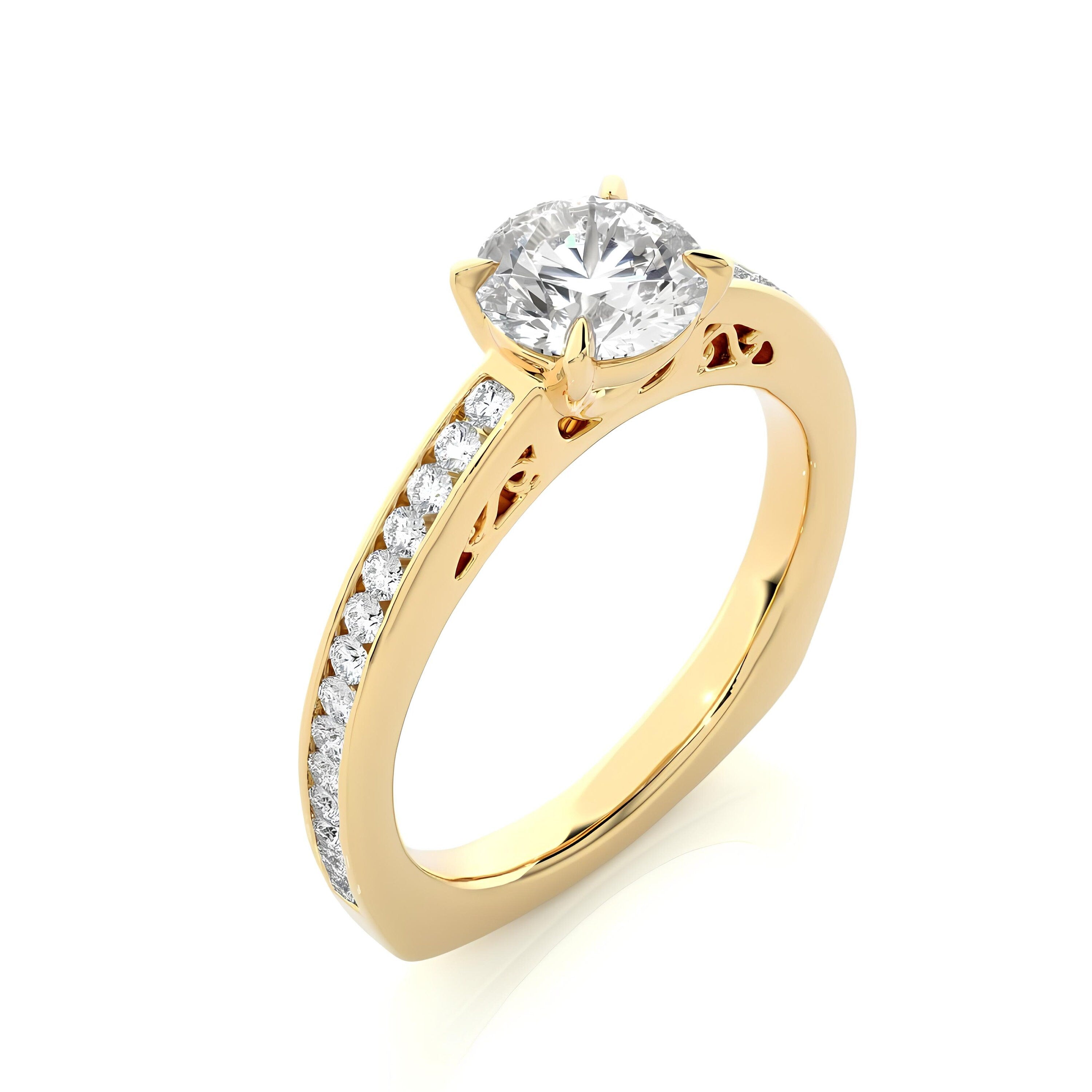 1.00 Ct IGI Certified EF VS/SI Lab-Grown Diamond Solitaire Engagement Ring / 14K Gold & Platinum Setting / Perfect Wedding or Anniversary Gift