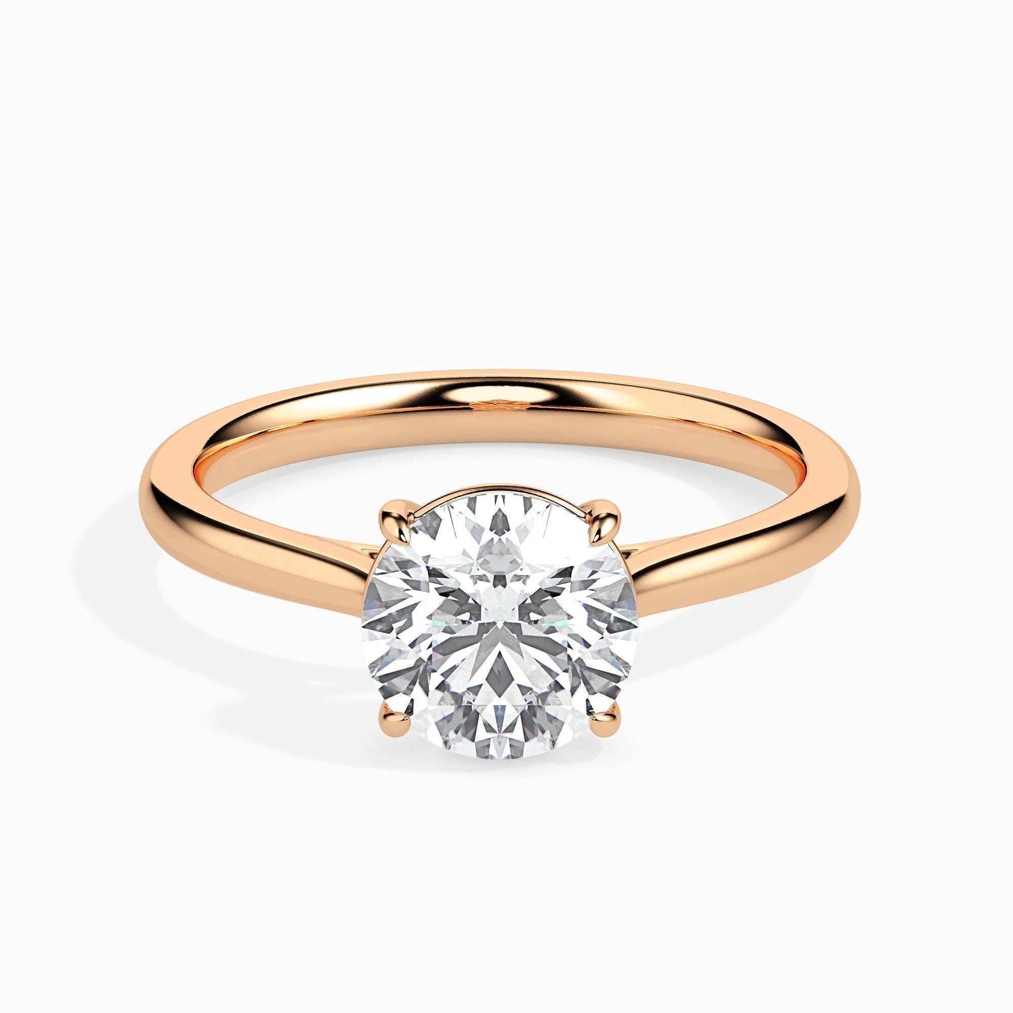 Certified 1.00 CT Lab-Grown Diamond Solitaire Engagement Ring – Conflict-Free EF VS/SI Diamond in 14K Solid Gold