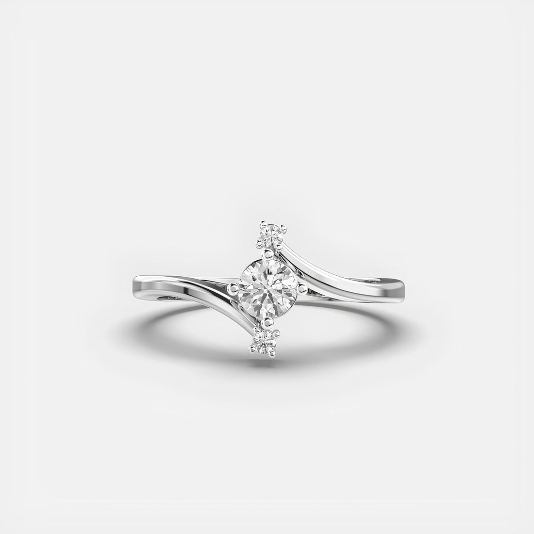 Elegant Diamond Ring ,Lab Created Diamond , 14K Solid White Gold ,Wedding Band ,Woman's Eternity Ring