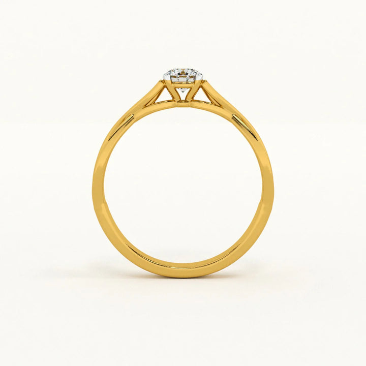 Certified 1.00 CT EF Lab Grown Diamond Nordic Gold Engagement Ring (Demi-Fine)