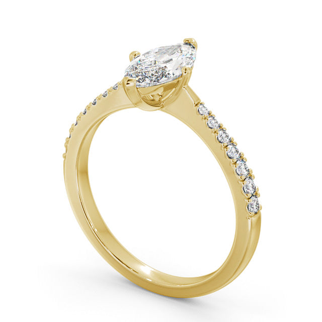 Certified 1.15 CT Marquise Cut EF Lab Grown Diamond Engagement Ring 925 Sterling Silver With Vermeil Gold