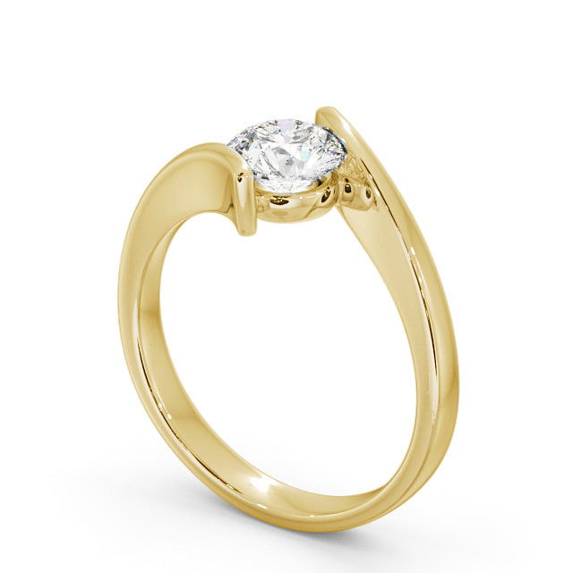 Certified Round Cut 1.00 CT EF VS/SI Lab Grown Diamond Engagement Ring 925 Sterling Silver With Vermeil Gold