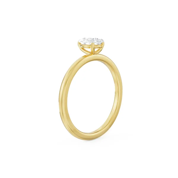 Certified Pear Cut 1.00 CT EF VS/SI Lab Grown Diamond Women's Engagement Ring 925 Sterling Silver With Vermeil Gold