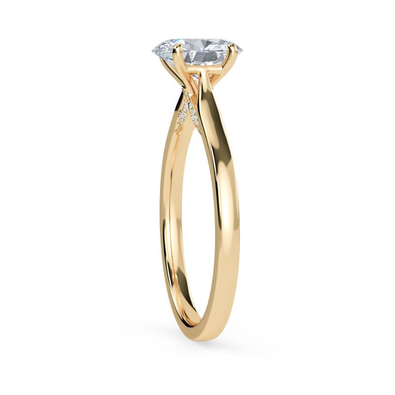 Certified 1.12 CT Oval Cut EF VS/SI Lab Grown Diamond 925 Sterling Silver With Vermeil Gold Engagement Ring