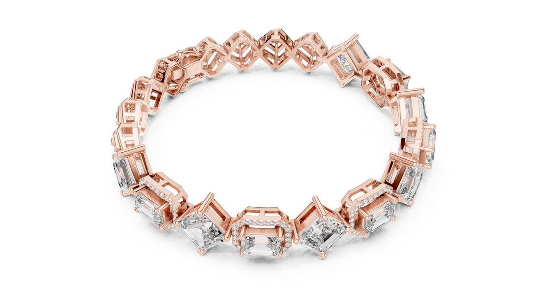 12.04 CT EF VS/SI Lab Grown Certified Diamond Tennis Wedding Bracelet For Women's 14K Yellow Gold