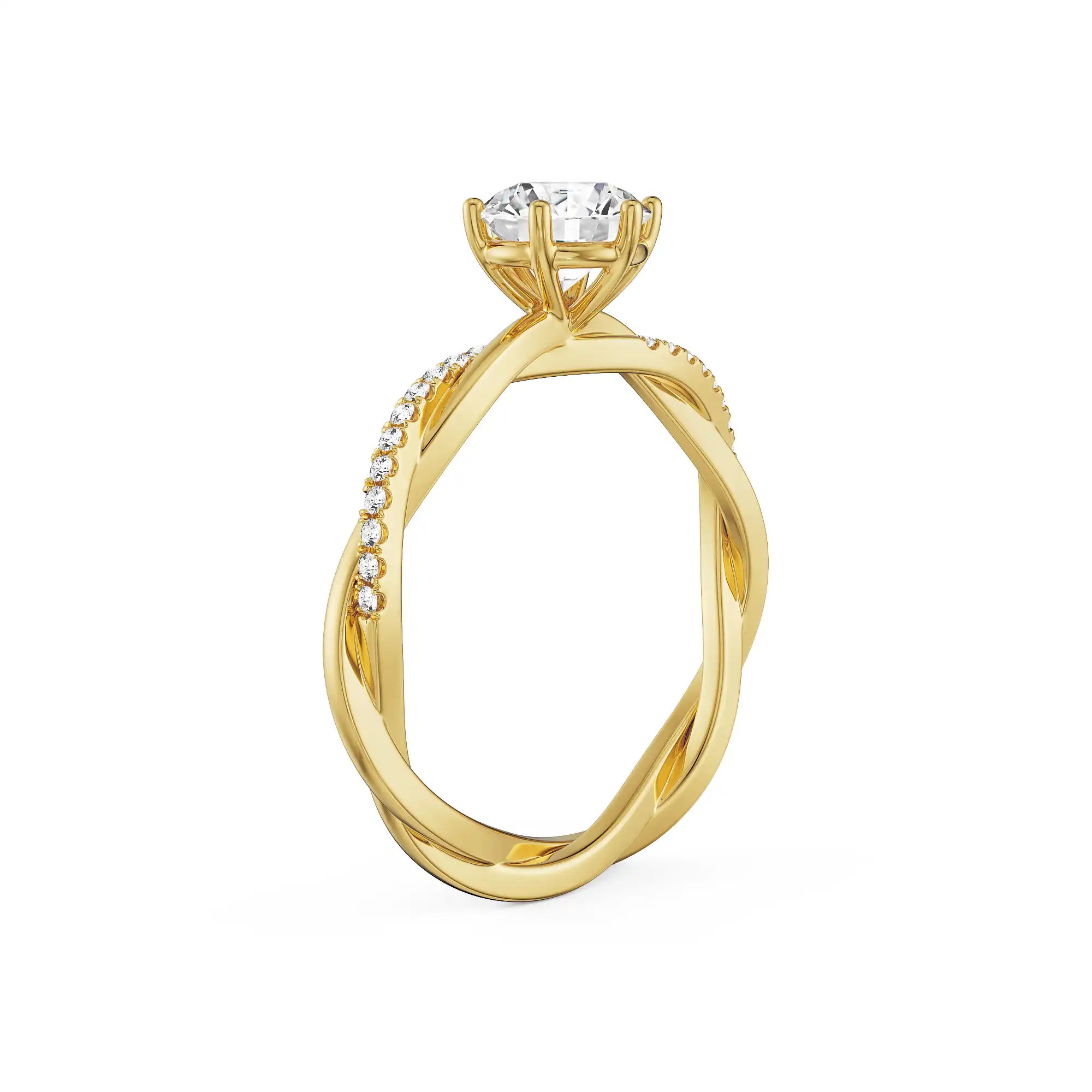 Certified 1.20 CT Round Cut EF VS/SI Lab Grown Diamond Engagement Ring 925 Sterling Silver With Vermeil Gold