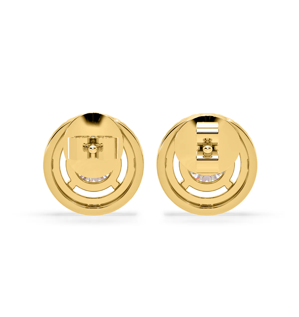 925 Sterling Silver With Vermeil Gold 0.82 CT Round Cut Certified VS/SI Lab Grown Diamond Stud Earrings