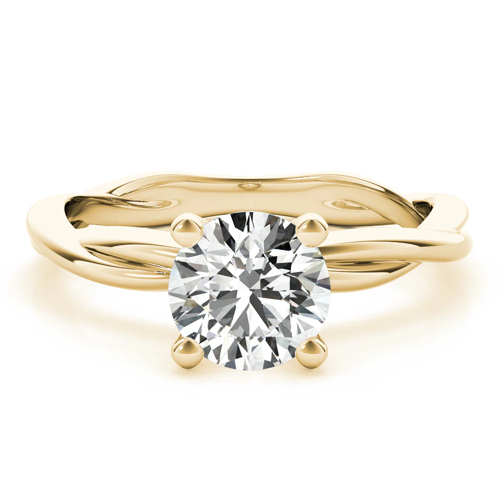 Certified 1.00 CT Round Cut EF VS/SI Lab Grown Diamond Engagement Ring 925 Sterling Silver With Vermeil Gold