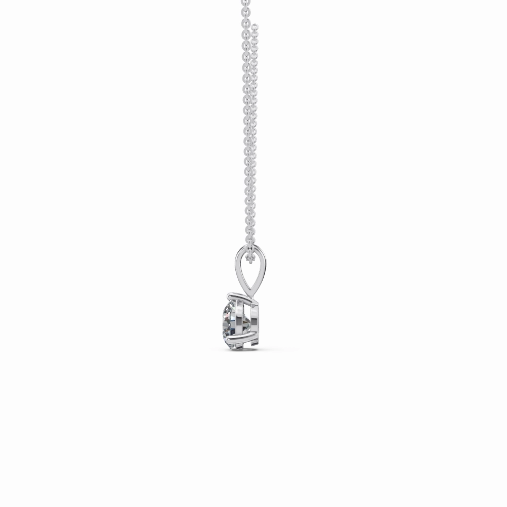 0.50 CT Round Cut EF VS/SI Lab Grown Diamond Pendant 925 Sterling Silver With Vermeil Gold (Without Chain)