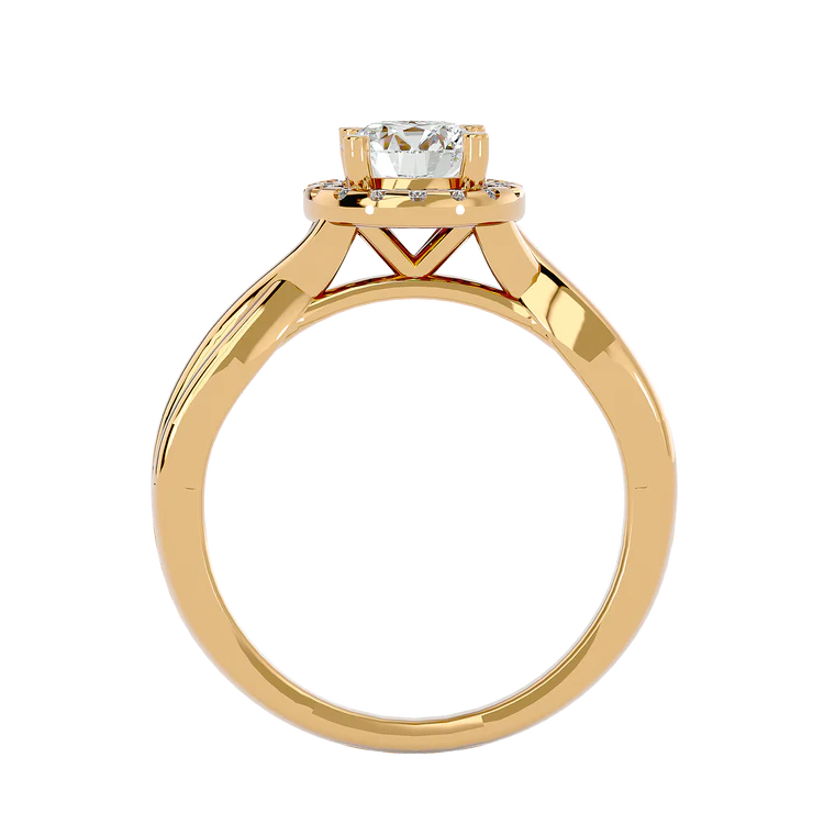 Certified 1.16 CT Round Cut EF VS/SI Lab Grown Diamond Prong Set Engagement Ring 925 Sterling Silver With Vermeil Gold