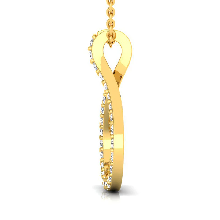 0.75 CT Round Cut EF VS/SI Lab Grown Diamond Drop Shaped Pendant 925 Sterling Silver With Vermeil Gold (Without Chain)