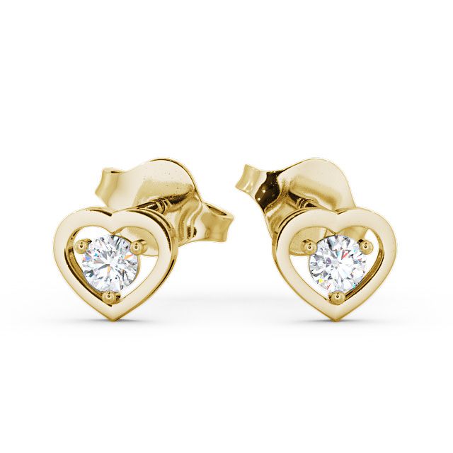 1.00 CT Certified VS/SI Lab Grown Diamond Heart Shape Stud Earrings 925 Sterling Silver With Vermeil Gold
