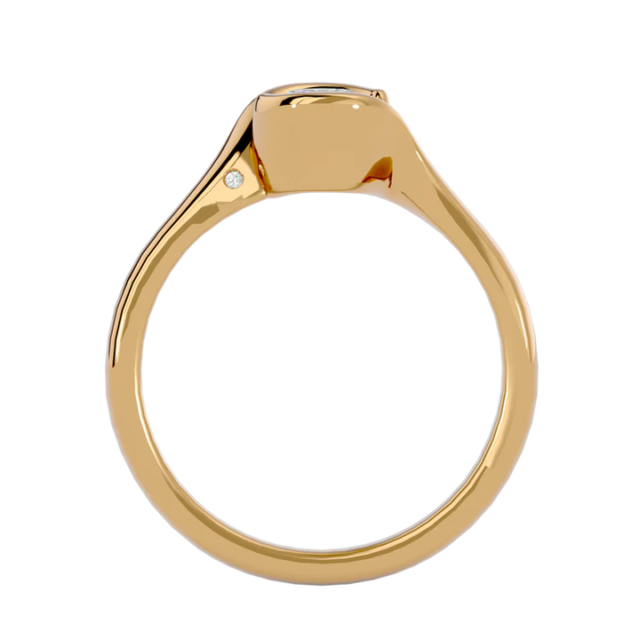 Certified 1.02 CT Round Cut EF VS/SI Lab Grown Diamond Nordic Gold Bezel Set Engagement Ring (Demi -Fine)
