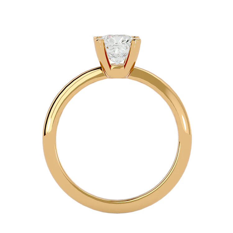 Certified 1.00 CT Cushion Cut EF VS/SI Lab Grown Diamond Anniversary Ring 925 Sterling Silver With Vermeil Gold