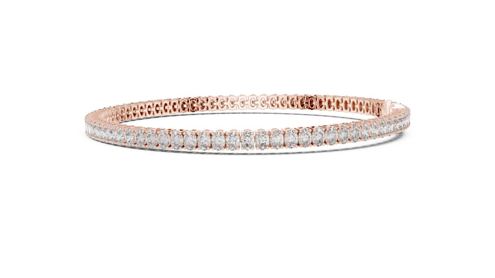 11.85 CT EF VS/SI Lab Grown Oval Cut Diamond Tennis Wedding Bracelet For Women's 14K Yellow Gold
