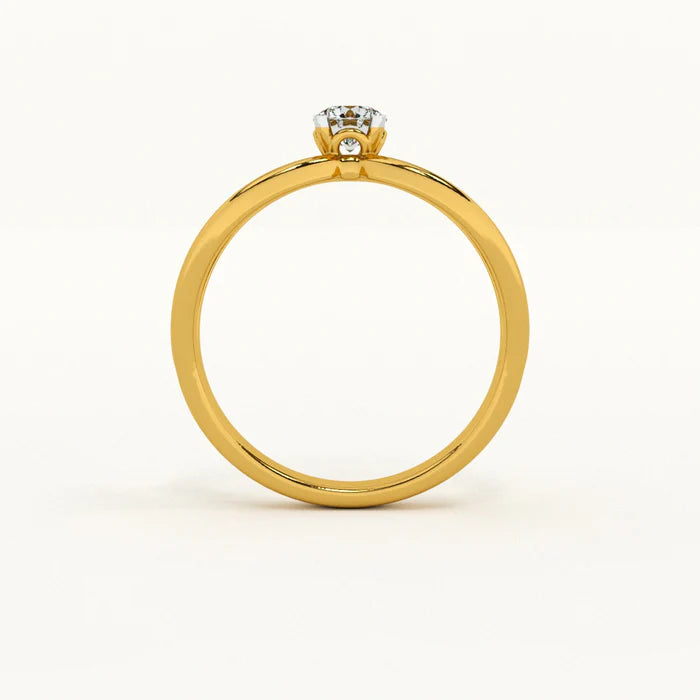 Certified 1.00 CT VS/SI Lab Grown Diamond Women's Wedding Ring 925 Sterling Silver With Vermeil Gold