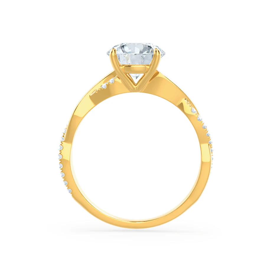 Certified 1.26 CT Round Cut EF VS/SI Lab Grown Diamond  Engagement Ring 925 Sterling Silver With Vermeil Gold