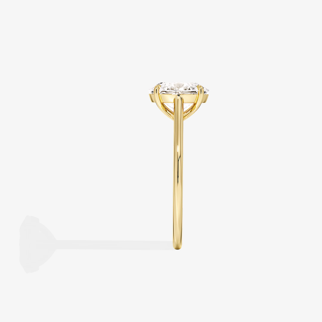 Engagement Ring Certified 1.00 CT Oval Cut EF VS/SI Lab Grown Diamond 925 Sterling Silver With Vermeil Gold