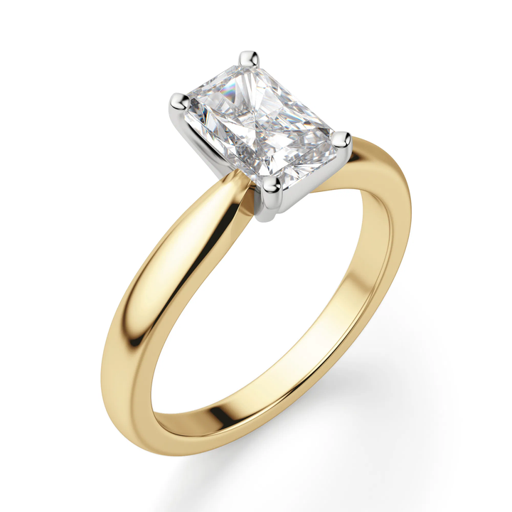 Certified 1.00 CT Emerald Cut EF VS/SI Lab Created Diamond Nordic Gold Wedding Ring (Demi -Fine)