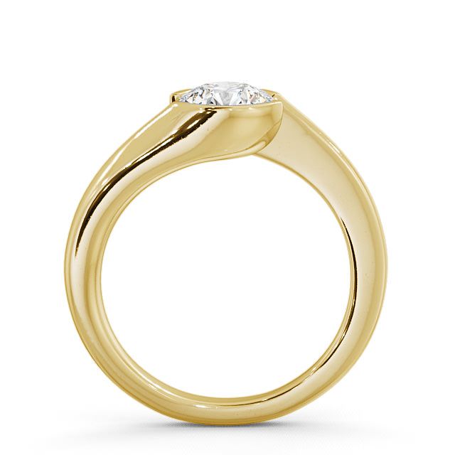 Engagement & Wedding Ring (Certified Round Cut 1.00 CT VS/SI Lab Grown Diamond Nordic Gold Demi-Fine)