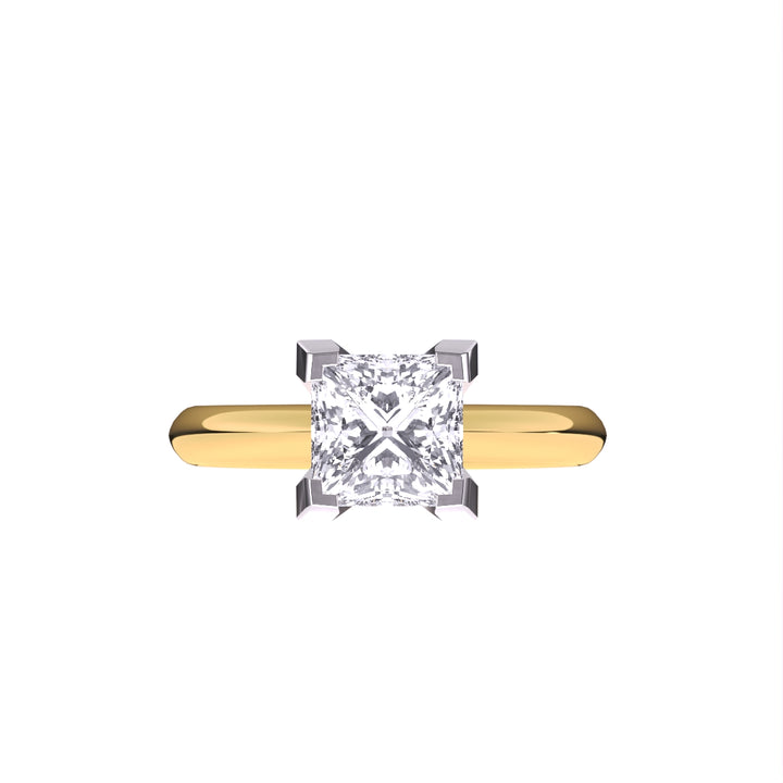 Engagement Ring Certified 1.00 CT Princess Cut EF VS/SI Lab Created Diamond Nordic Gold (Demi -Fine)