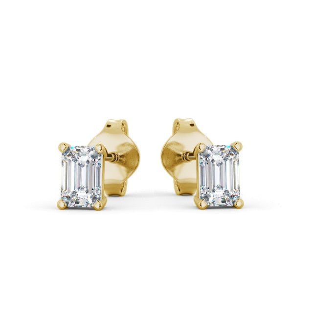 Certified 1.00 CT Emerald Cut EF VS/SI Lab Grown Diamond Nordic Gold Prong Set Stud Women's Earrings (Demi-Fine)