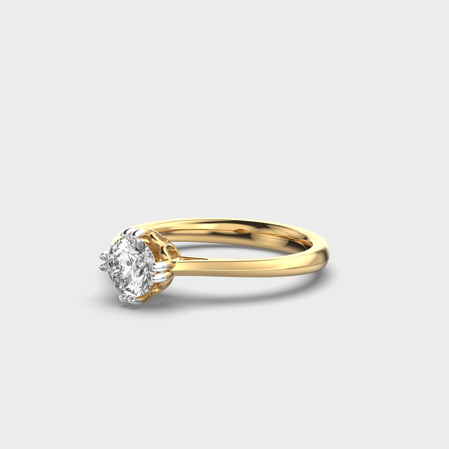 Certified 1.00 CT Round Cut EF VS/SI Lab Grown Diamond Women's Anniversary Ring 925 Sterling Silver With Vermeil Gold