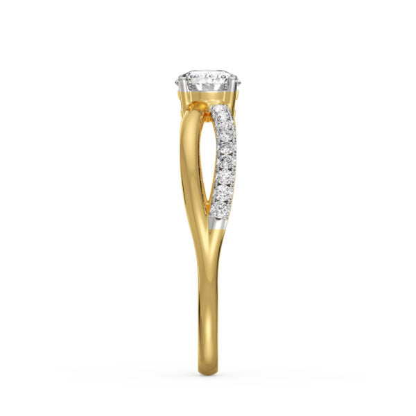 Certified 1.06 CT Round Cut EF VS/SI Lab Grown Diamond Nordic Gold Engagement Ring (Demi-Fine)