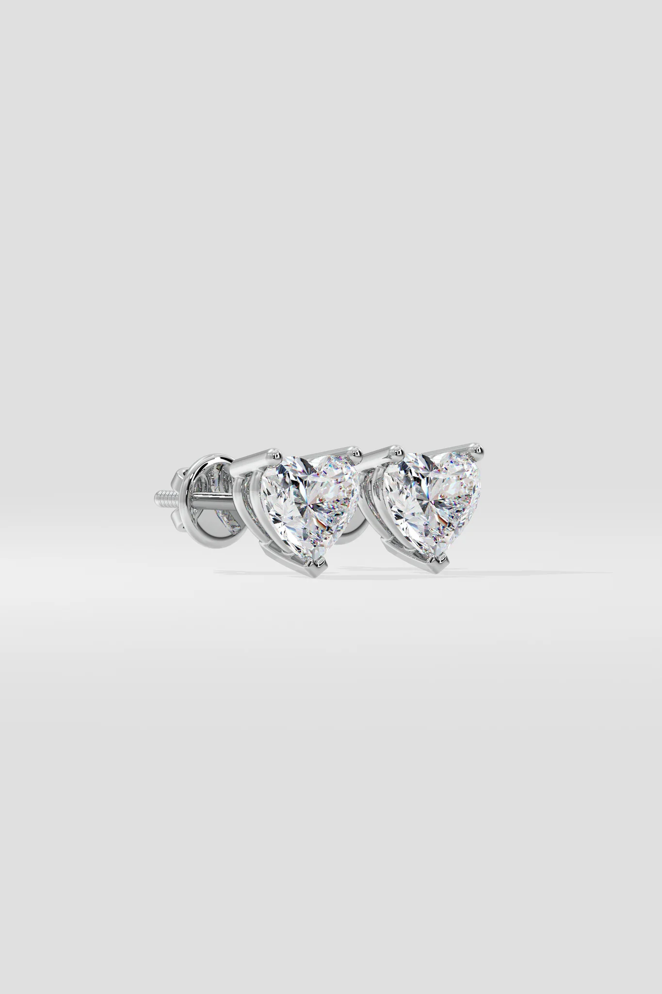 0.50 CT Heart Cut Certified VS/SI Lab Grown Diamond Stud Earrings 925 Sterling Silver With Vermeil Gold