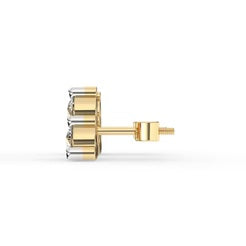 925 Sterling Silver With Vermeil Gold 0.72 CT Round Cut Certified VS/SI Lab Grown Diamond Stud Earrings