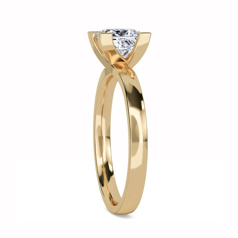 Certified 1.00 CT Princess Cut EF VS/SI Lab Grown Diamond  Engagement Ring 925 Sterling Silver With Vermeil Gold