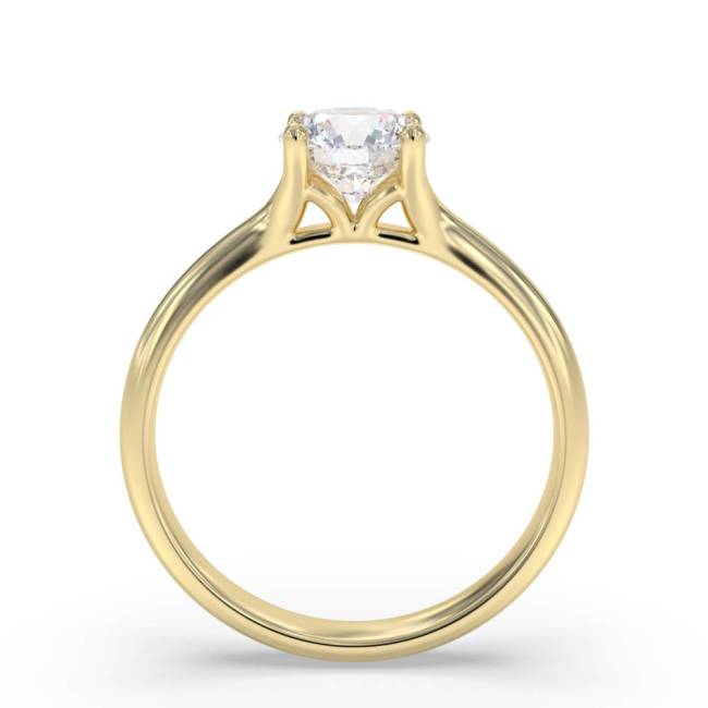 Certified 1.00 CT Round Cut EF VS/SI Lab Grown Diamond Engagement Ring 925 Sterling Silver With Vermeil Gold