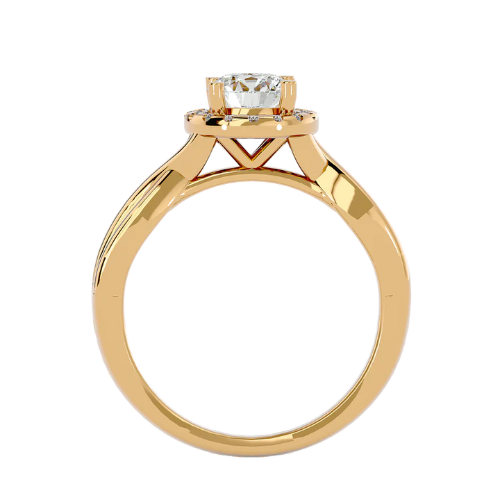 Certified 1.16 CT Round Cut EF VS/SI Lab Grown Diamond Nordic Gold Prong Set Engagement Ring (Demi -Fine)