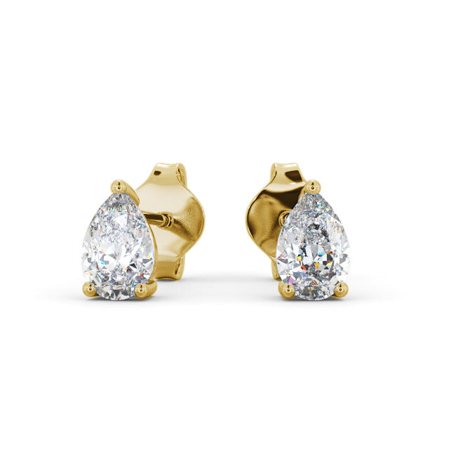 Certified 1.00 CT Pear Cut EF VS/SI Lab Grown Diamond Nordic Gold Prong Set Stud Women's Earrings (Demi-Fine)