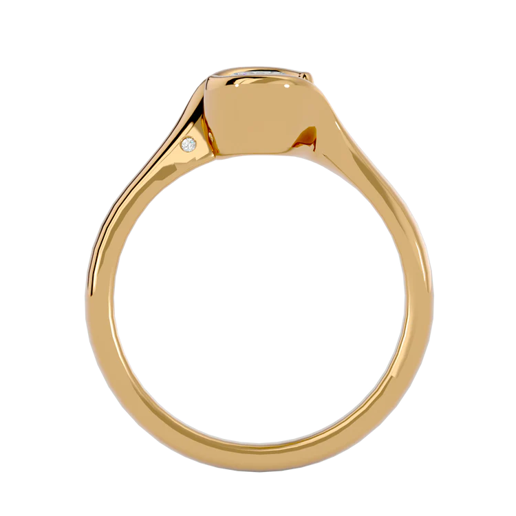 Certified 1.02 CT Round Cut EF VS/SI Lab Grown Diamond Bezel Set Engagement Ring 925 Sterling Silver With Vermeil Gold