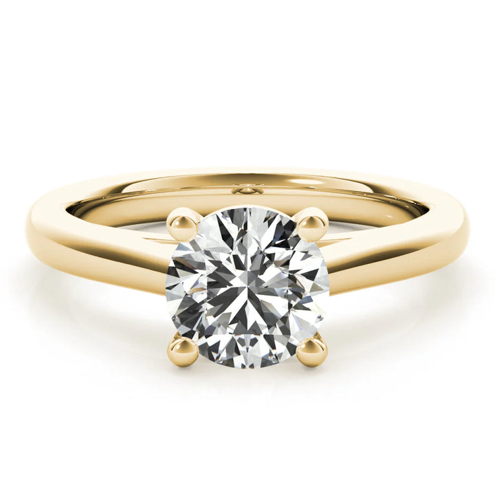Certified 1.00 CT Round Cut EF VS/SI Lab Grown Diamond Nordic Gold 4 Prong Engagement Ring (Demi -Fine)