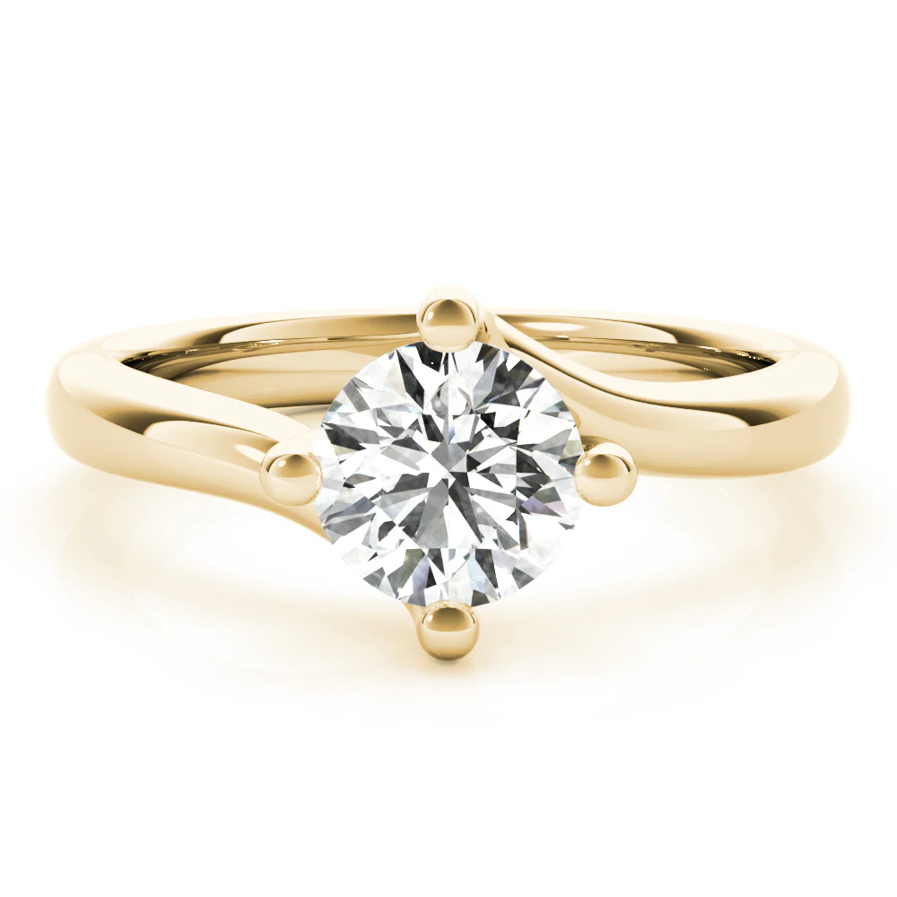 Certified 1.00 CT Round Cut EF VS/SI Lab Grown Diamond Engagement Ring 925 Sterling Silver With Vermeil Gold