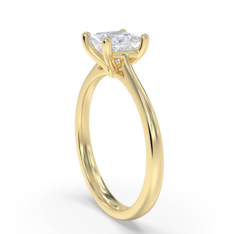 Certified 1.00 CT Princess Cut EF VS/SI Lab Grown Diamond Anniversary Ring 925 Sterling Silver With Vermeil Gold