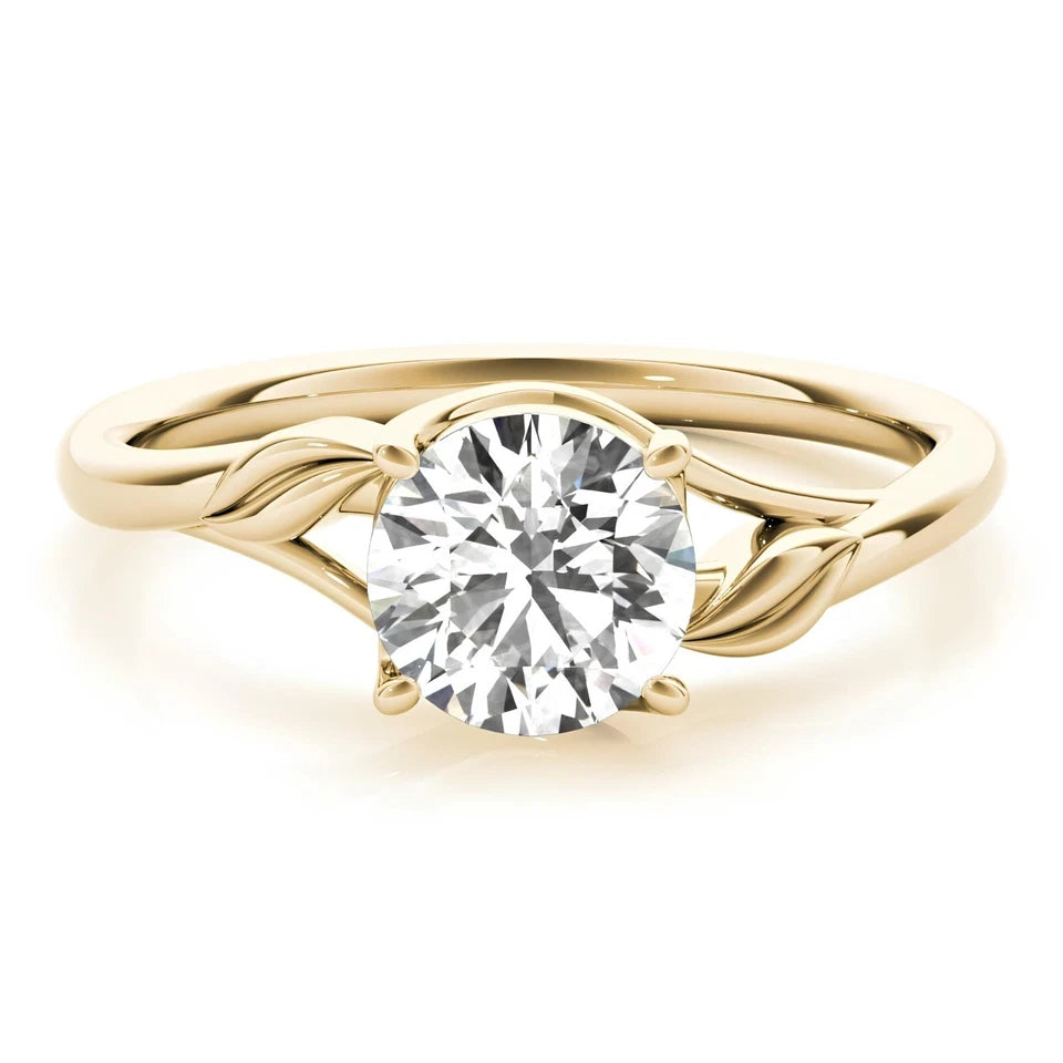 1.00 CT Certified EF VS/SI Lab Grown Diamond Engagement Ring 925 Sterling Silver With Vermeil Gold