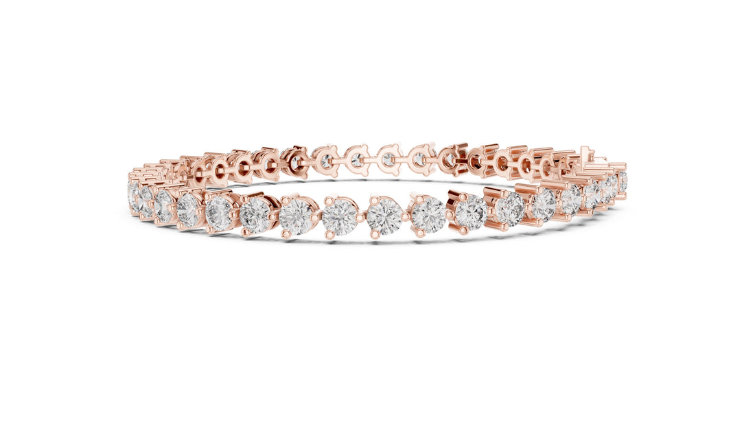 7.98 CT EF VS/SI Lab Grown Certified Round Cut Diamond Tennis Wedding Bracelet For Women's 14K Yellow Gold